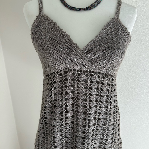 INC Silver crotchet top. - Picture 1 of 3